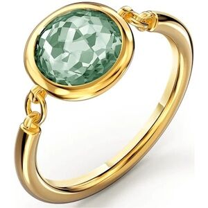 Swarovski Tahlia ring, green, gold plated - Size 8